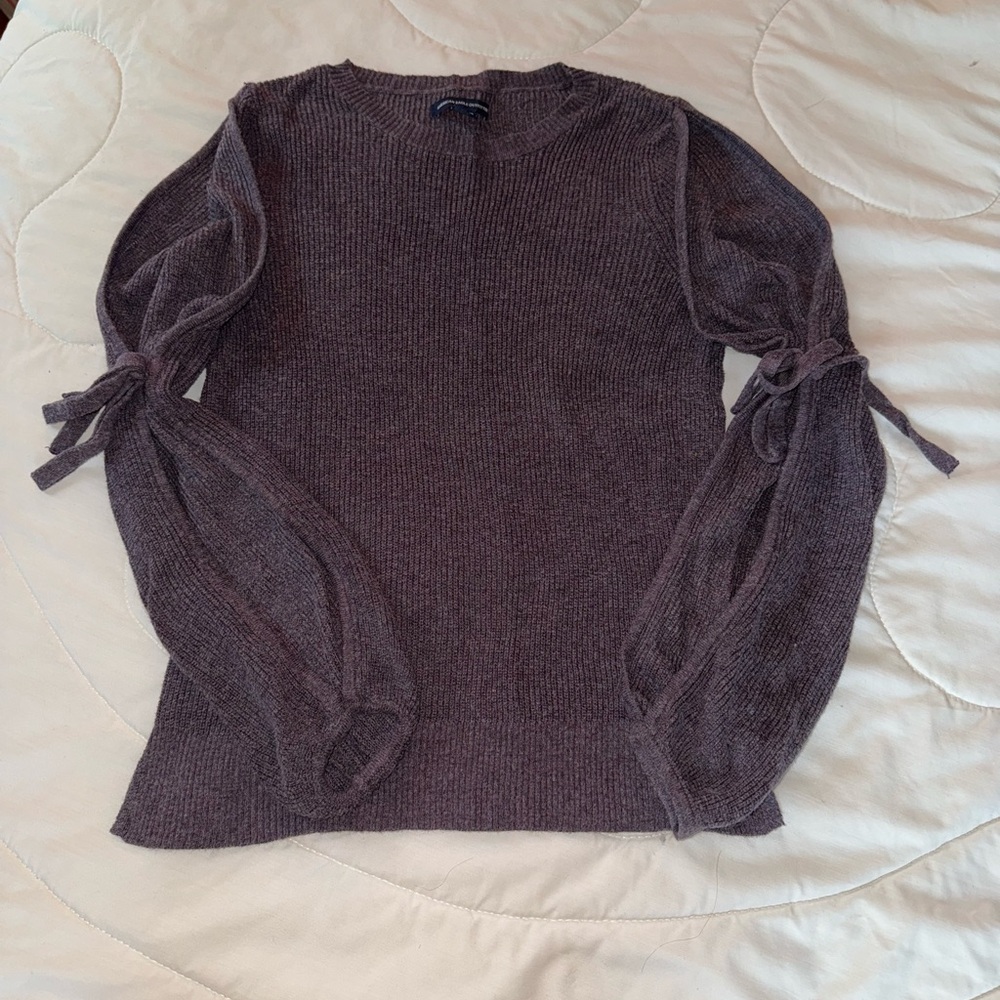 American Eagle Purple Knit Sweater with Tie Sleeves